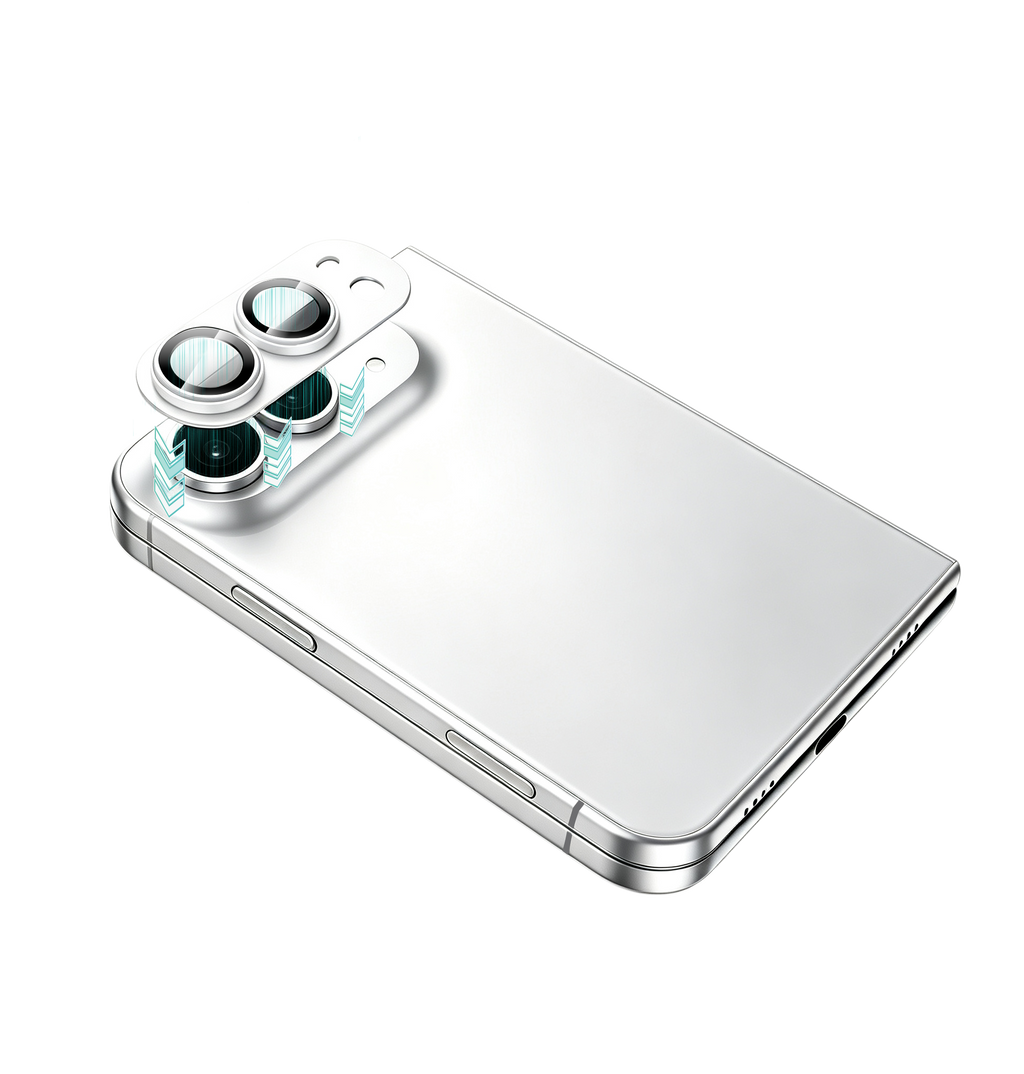 aslitec DUO ARMOR Integrated Camera Lens Protector with Premium Tempered Glass for iPhone Duo | Silver