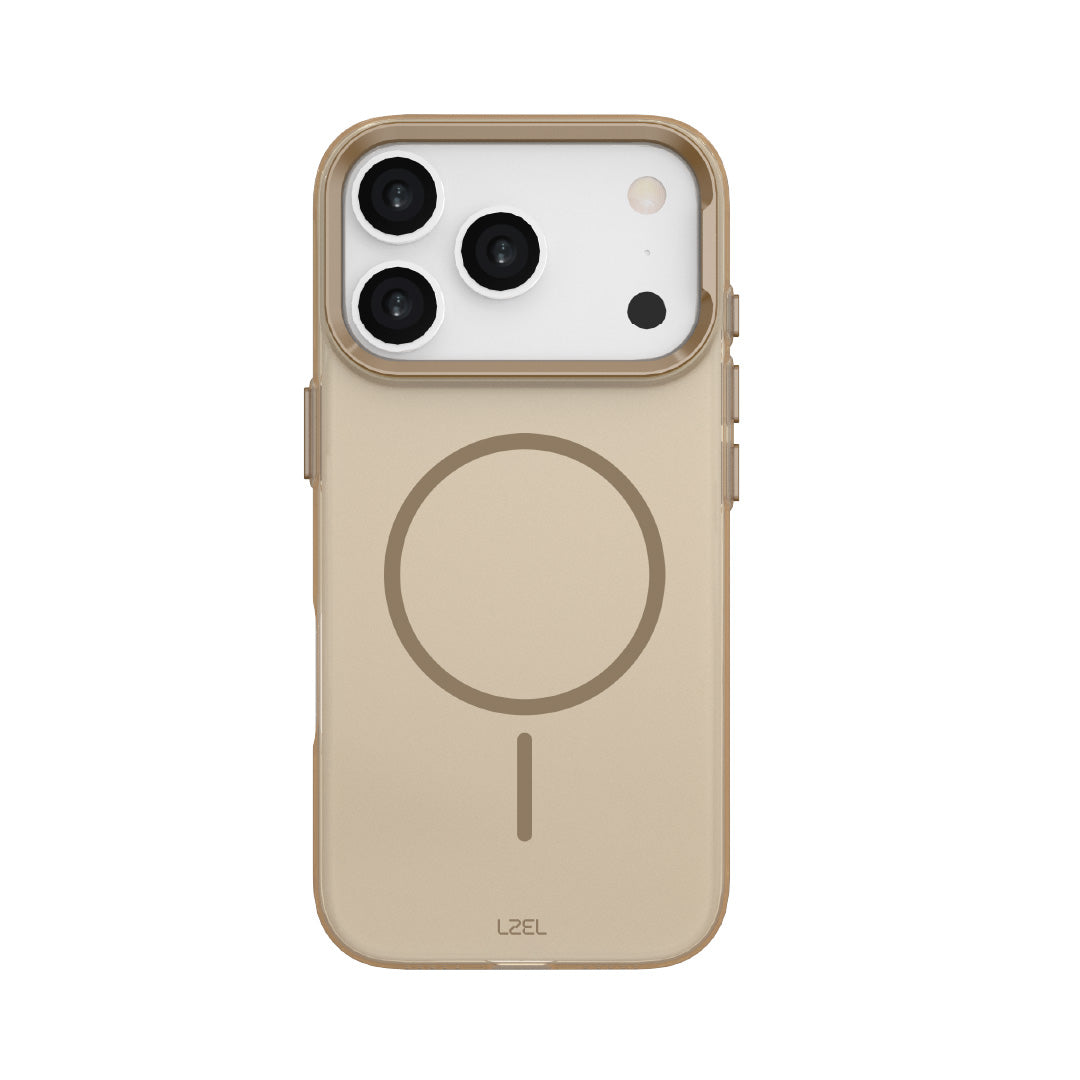 LZEL Magkryden Slim Case for iPhone 17 Pro Max | Crystal Clear + Titanium Copper