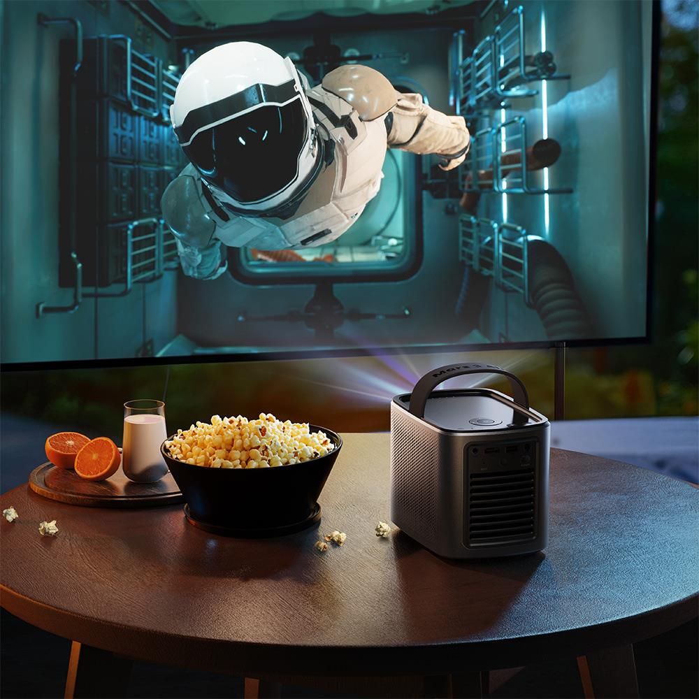 Nebula Mars 3 Air Portable 1080p Google TV Projector with Built-in Netflix, 400 ANSI Lumens & 2.5H Battery | Black