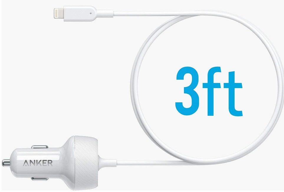 Anker Power Drive 2 Elite Lightning Car Charger | White