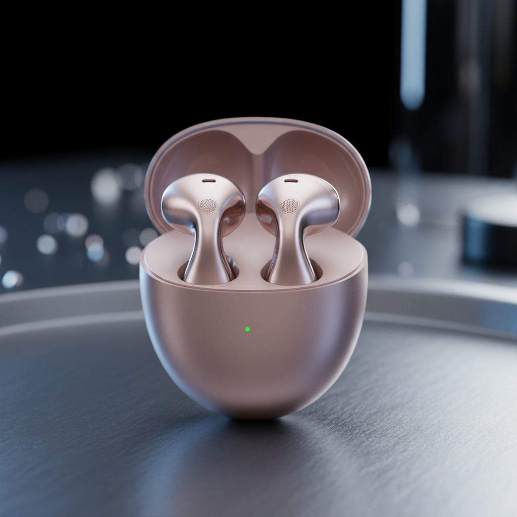 Huawei FreeBuds 6 – Truly Wireless Bluetooth Open-Fit Earbuds with Charging Case | Rose Gold
