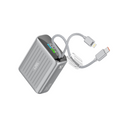 LZEL Neurode 10K Pd 35W Mini Power Bank Pd3.0 & Qc3.0 | Usb-C Cable & Lightning Cable | Silver