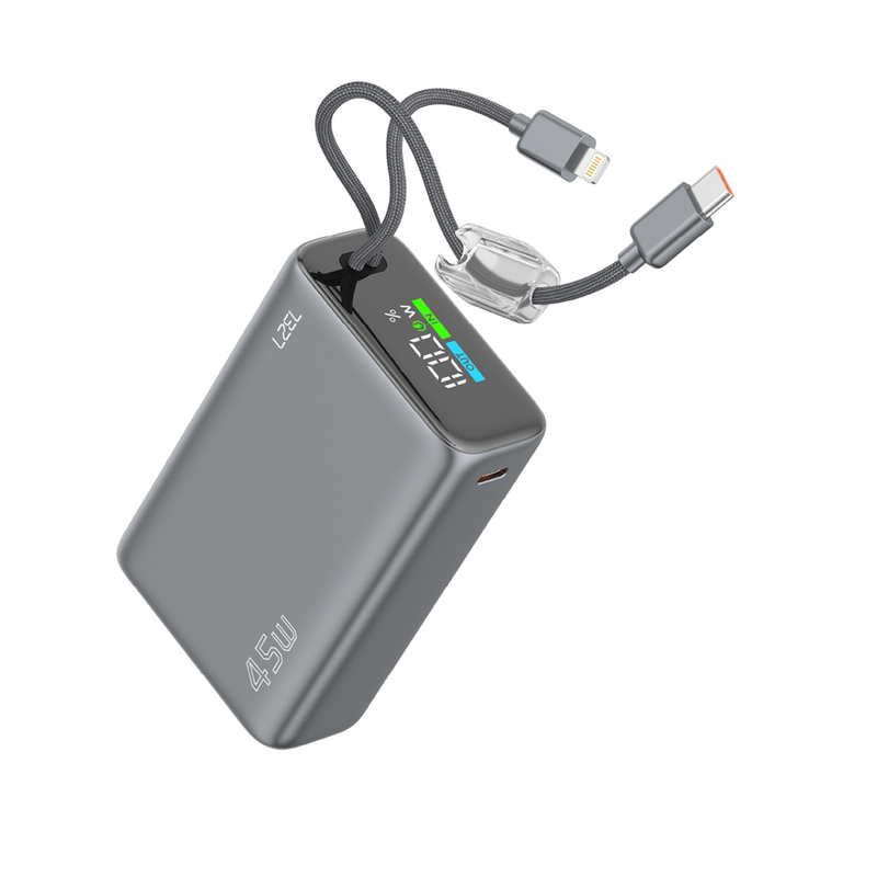 LZEL Neurode 20K Pd45W Mini Power Bank Pd3.0 & Qc3.0 | Usb-C Cable & Lighting Cable
