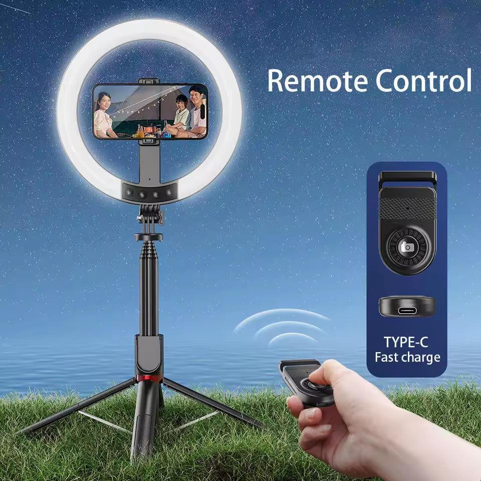 LZEL Vlog Lumexpod 10" Rgb Selfie Ring Light Kit With 2.3m Tripod Stand And Wireless Remote