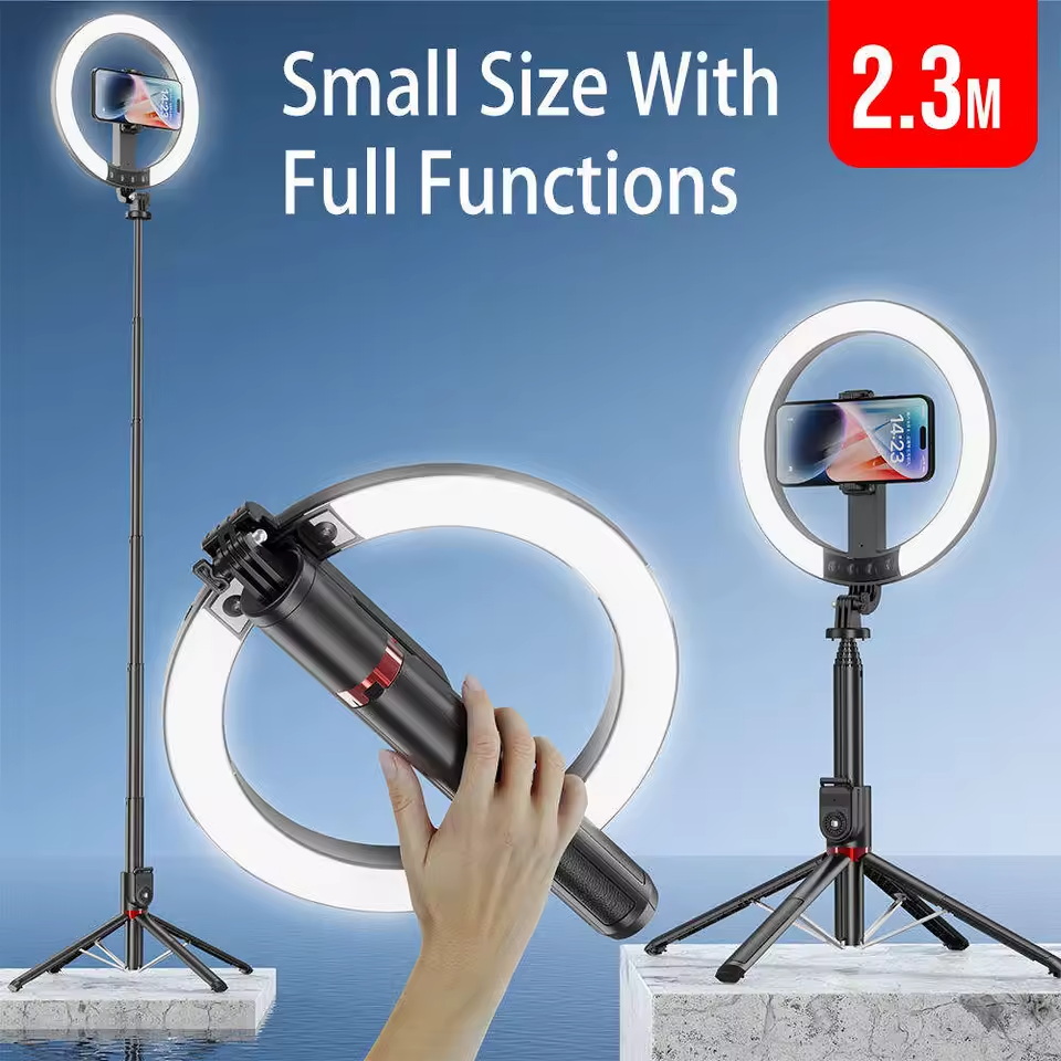 LZEL Vlog Lumexpod 10" Rgb Selfie Ring Light Kit With 2.3m Tripod Stand And Wireless Remote