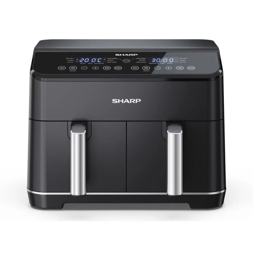Sharp Double Basket Air Fryer, 8 L, Black, KF-DF80RT-K3