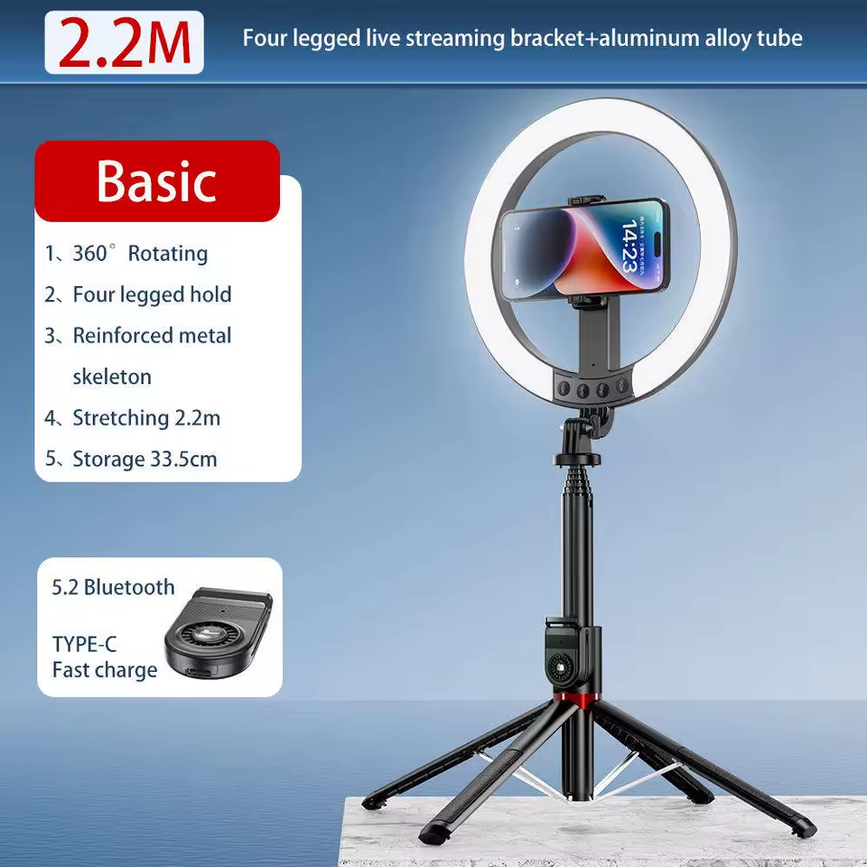 LZEL Vlog Lumexpod 10" Rgb Selfie Ring Light Kit With 2.3m Tripod Stand And Wireless Remote