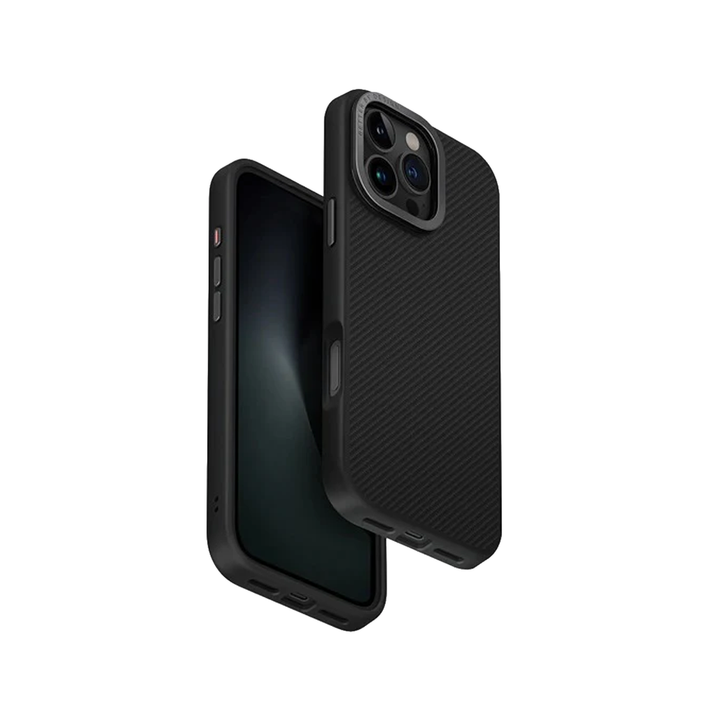 Uniq iPhone 16 Pro Max Hybrid Keva Max MagSafe Case With Camera Stand Carbon | Black