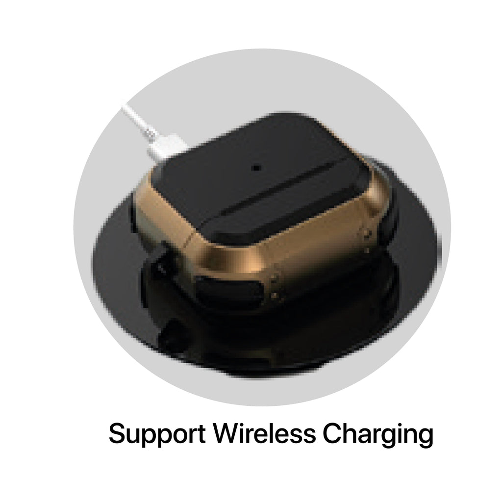 LZEL Airpods 4 Aurum Guard Max Hard PC+TPU Case | Brown/Black