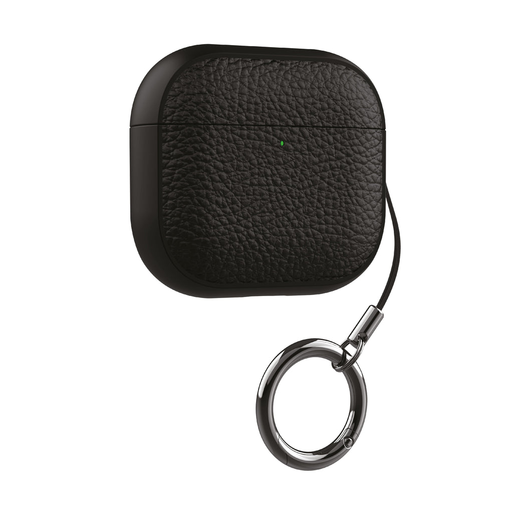 LZEL Airpods 4 Aurum Guard Premium TPU Leather Case | Black