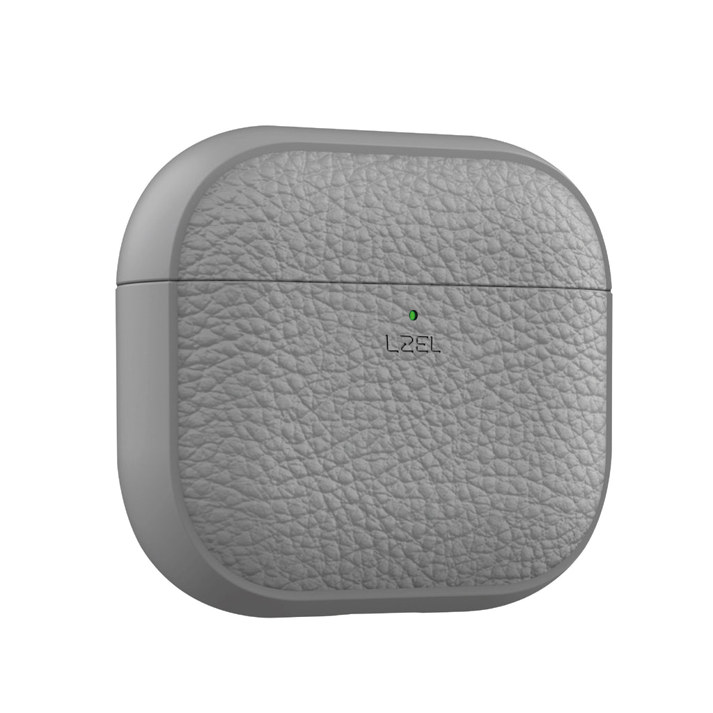 LZEL Airpods 4 Aurum Guard Premium TPU Leather Case | Gray