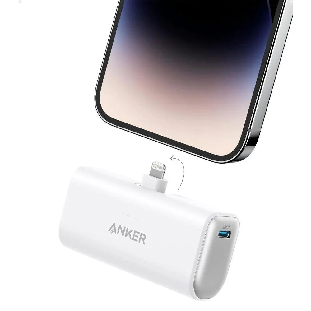 Anker 5000mAh Power Bank with Built-in MFI Lightning Foldable Connector | White