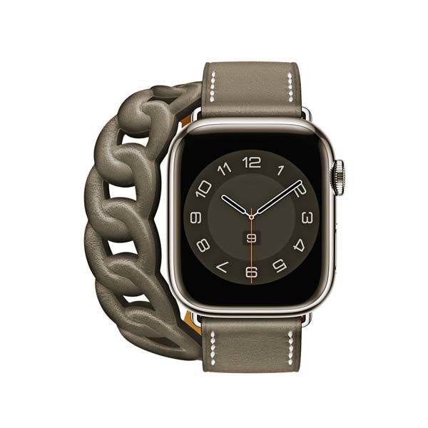 Watch 45MM Strap Double Tour Leather Strap For Extra Long | Grey