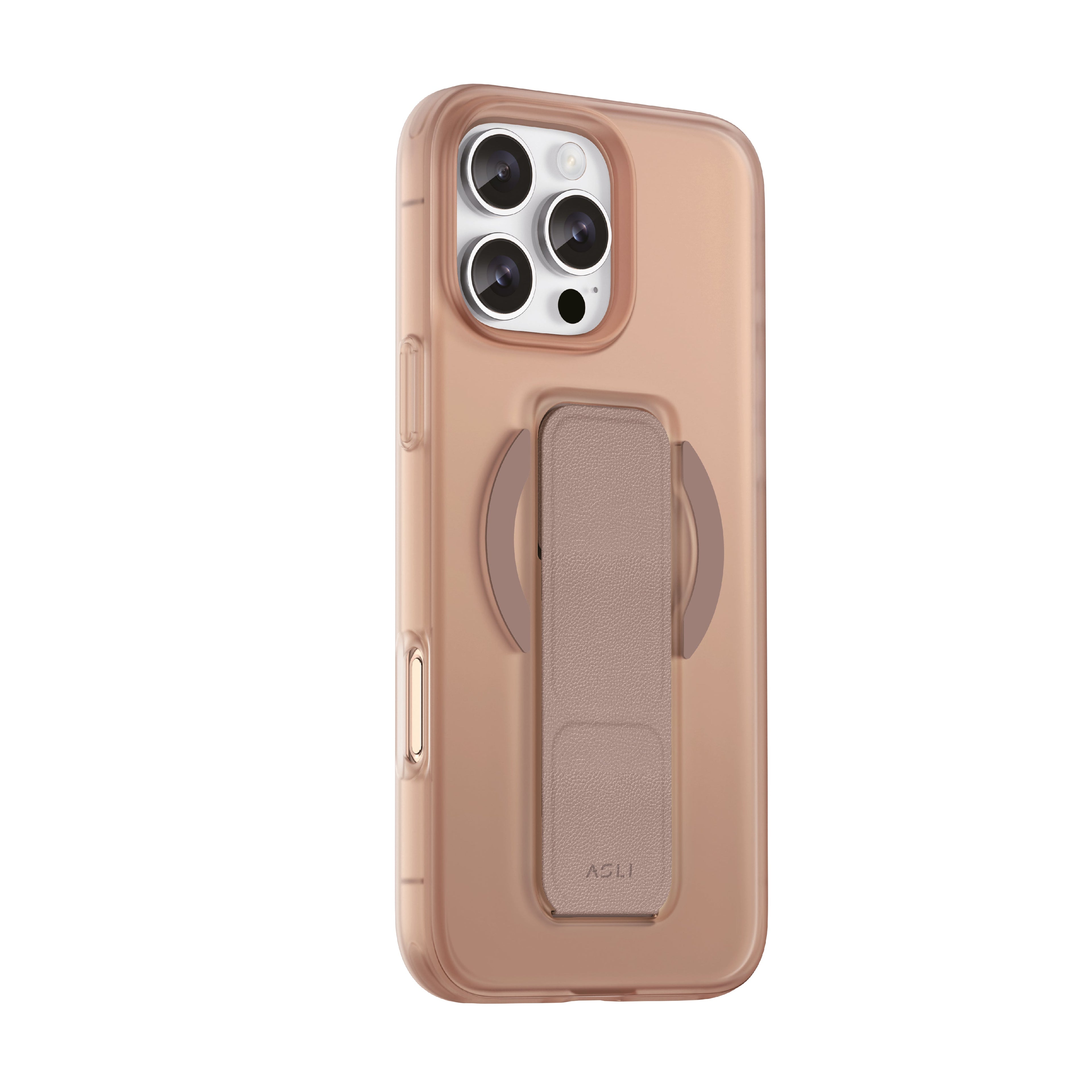 Asli Global Gravitas iPhone 16 Pro Max MagLeather MagSafe With Grip & Stand Case |Desert Caramell