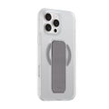 Asli Global Gravitas iPhone 15 Pro MagLeather MagSafe With Gray Grip Stand Case | Clear