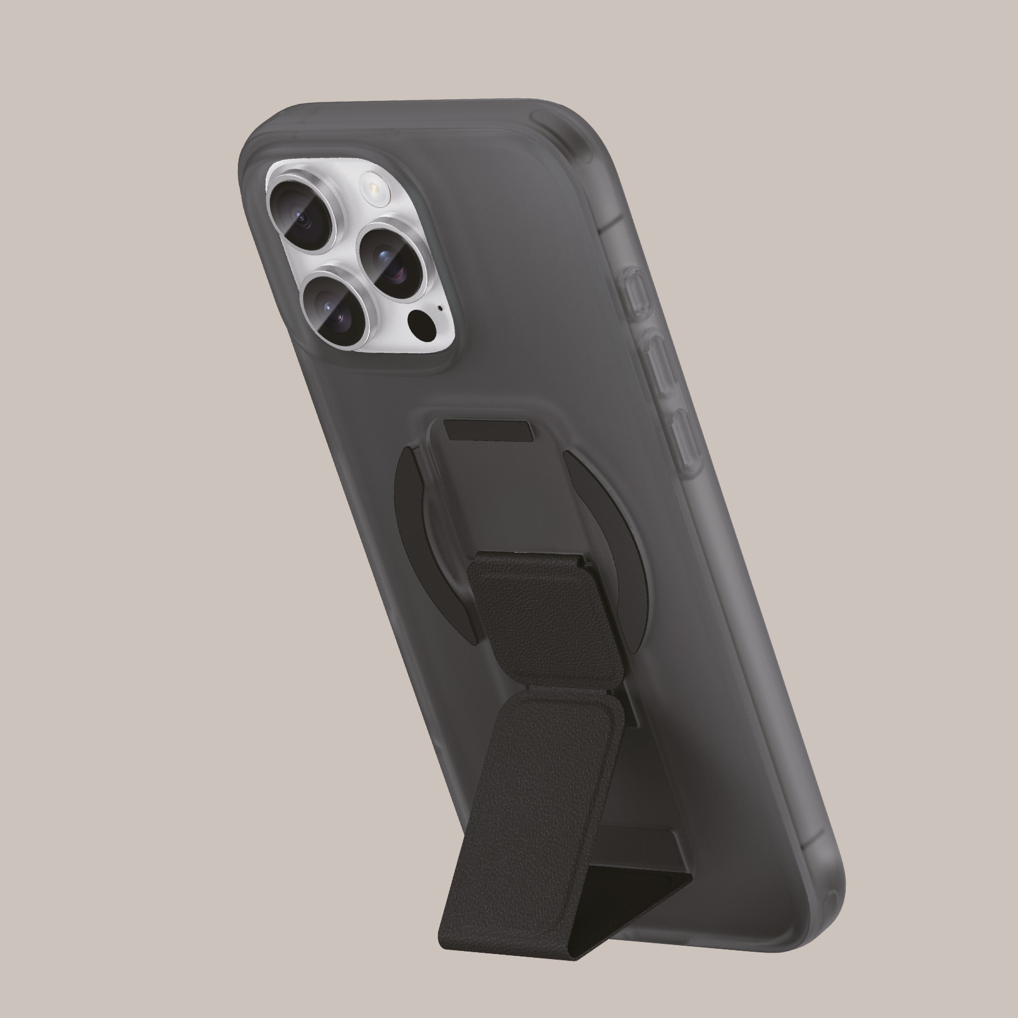Asli Global Gravitas iPhone 16 Pro Max MagLeather MagSafe With Grip & Stand Case |Black