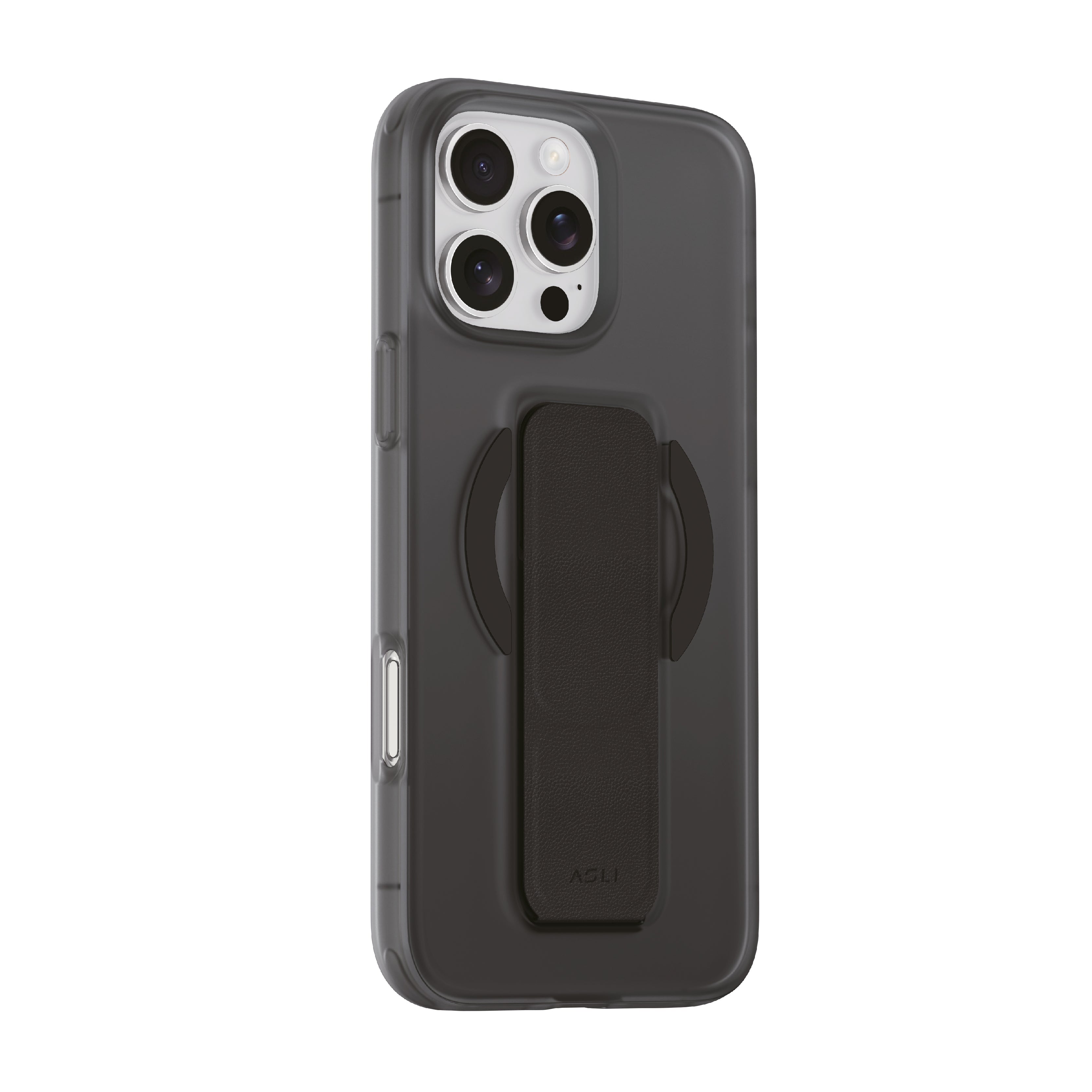 Asli Global Gravitas iPhone 16 Pro Max MagLeather MagSafe With Grip & Stand Case |Black