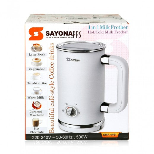Sayona 4 in 1 Hot/Cold Milk Frother