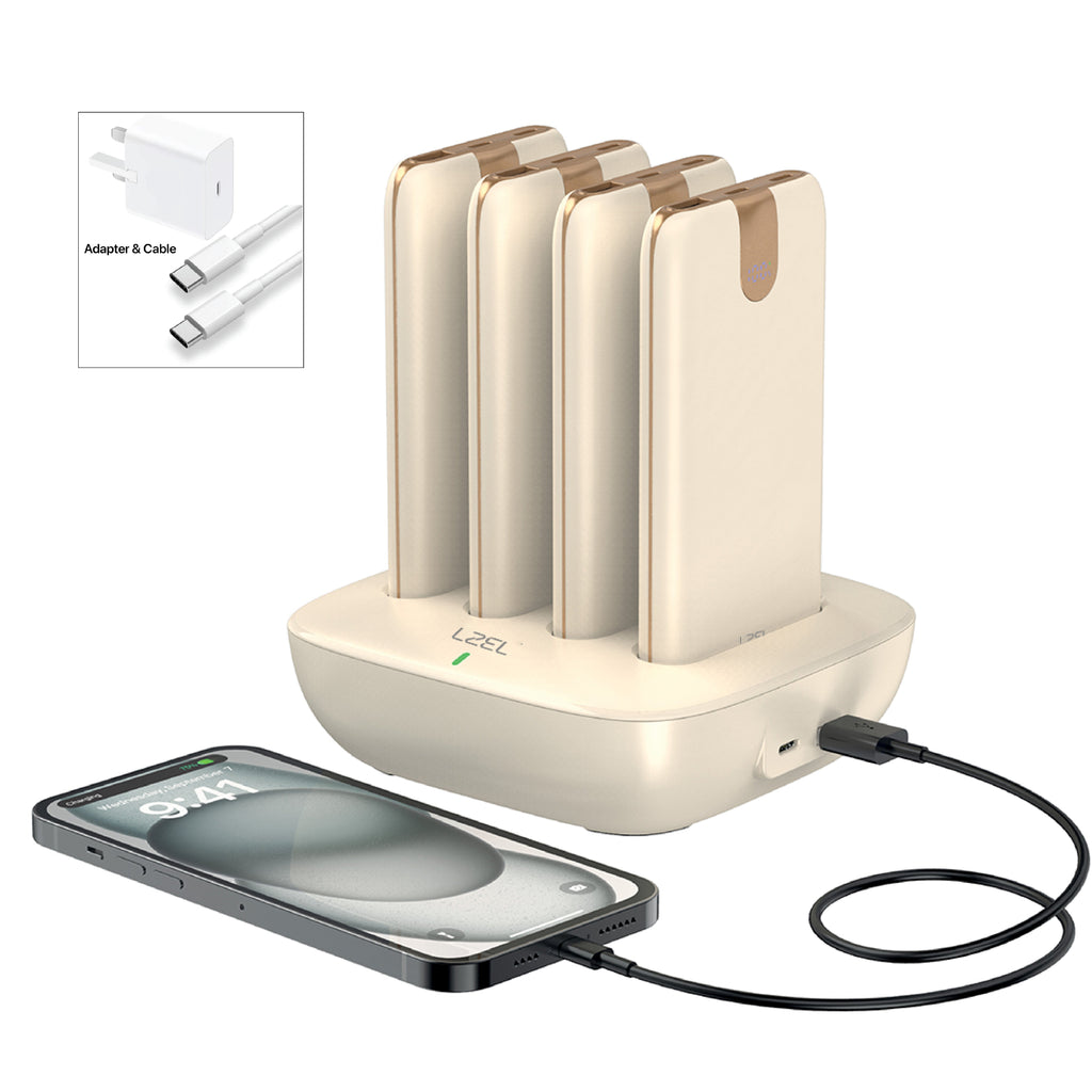 LZEL Quadra Energia Y Station 10000mAh Charging Station Built In Cable Lightning And Type-C | Yellow