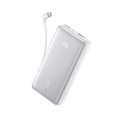 Anker Zolo Power Bank 10,000mAh 22.5W with Built-In USB-C Cable | White