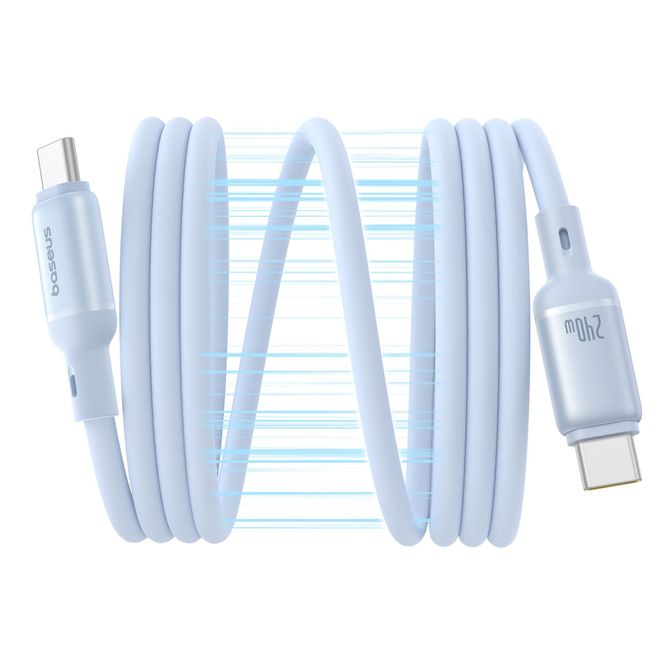Baseus PicoGo Magnetic Liquid Silicone Fast Charging Cable USB-C to USB-C 240W 1m | Galaxy Blue
