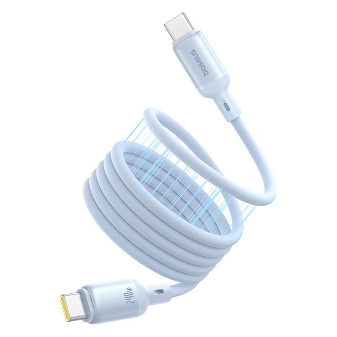 Baseus PicoGo Magnetic Liquid Silicone Fast Charging Cable USB-C to USB-C 240W 1m | Galaxy Blue