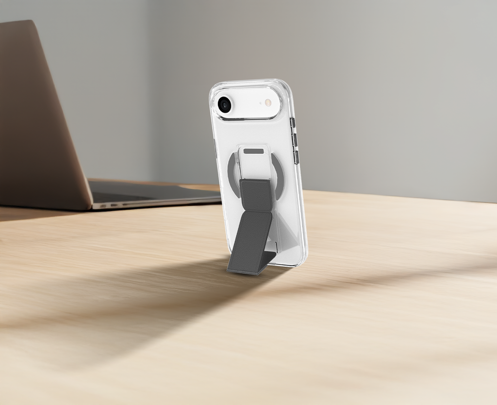 LZEL MagClear LeatherGrip Case for iPhone Air | Black