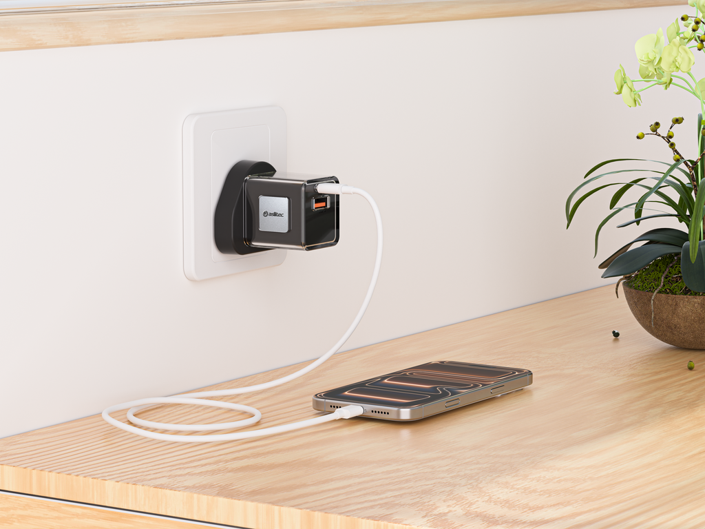 aslitec VoltiqueGaN 35W â€“ Premium GaN Charger, Dual USB-A + USB-C Ports