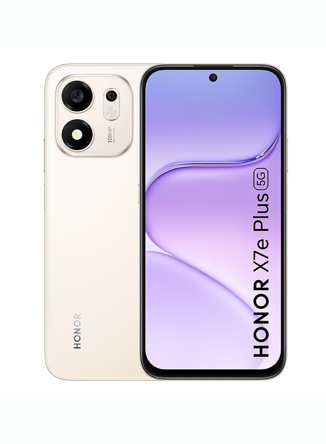 HONOR X7e Plus 5G Dual SIM Smartphone, 128GB, 6GB RAM + Bundle Offer | Desert Gold