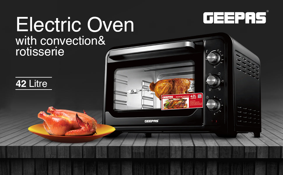 Geepas 42L Electric Oven with Convection & Rotisserie â?? 2000W Power
