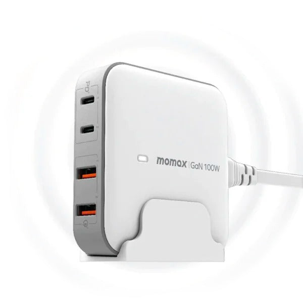 Momax ONEPLUG 100W 4-Port GaN Desktop Charger UK | White