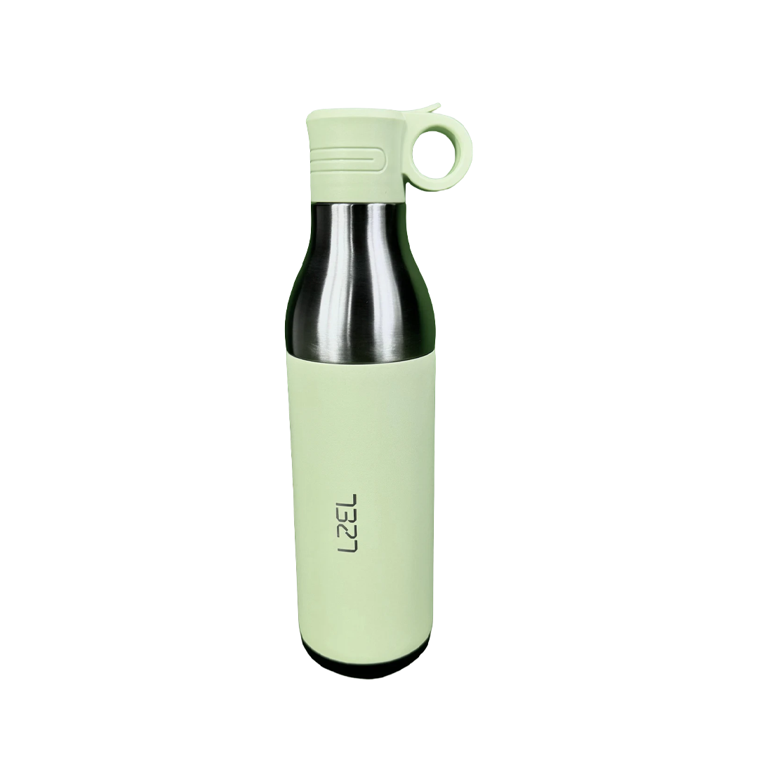 LZEL Natura Elva Vacuum Bottle Dual 400 mL + 400 mL | Green Aluminum