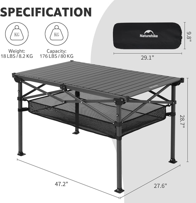 Naturehike Simple Star H01 Foldable Table | Black