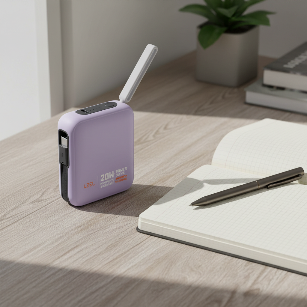 LZEL ZenoFlex Charge Mini 10000mAh PD Power Bank â€“ 20W Output / 18W Input | Purple