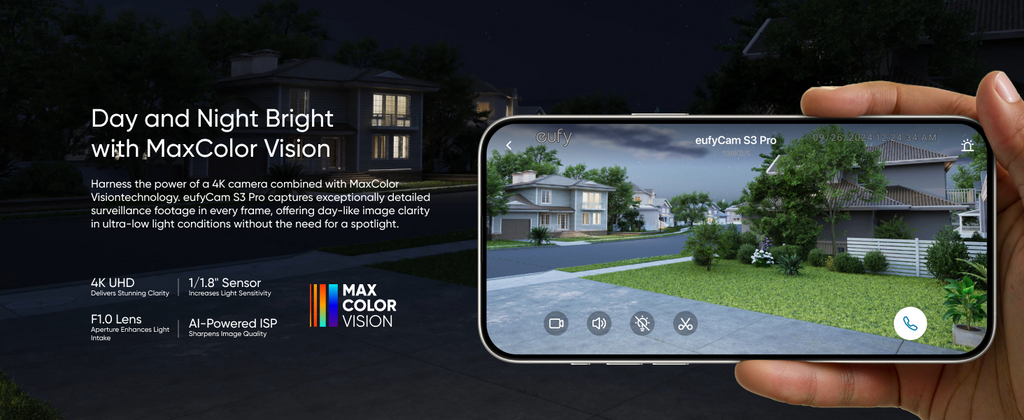 eufyCam S3 Pro Add-On Security Camera â?? 4K MaxColor Vision, Forever Power