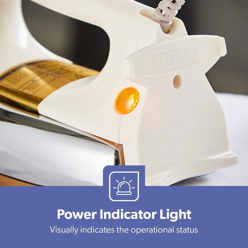 Geepas Automatic Heavy Weight Dry Iron| 1200W|Teflon Coated Soleplate| Adjustable Temperature Control| Overheat Protection| Smooth Glide Design