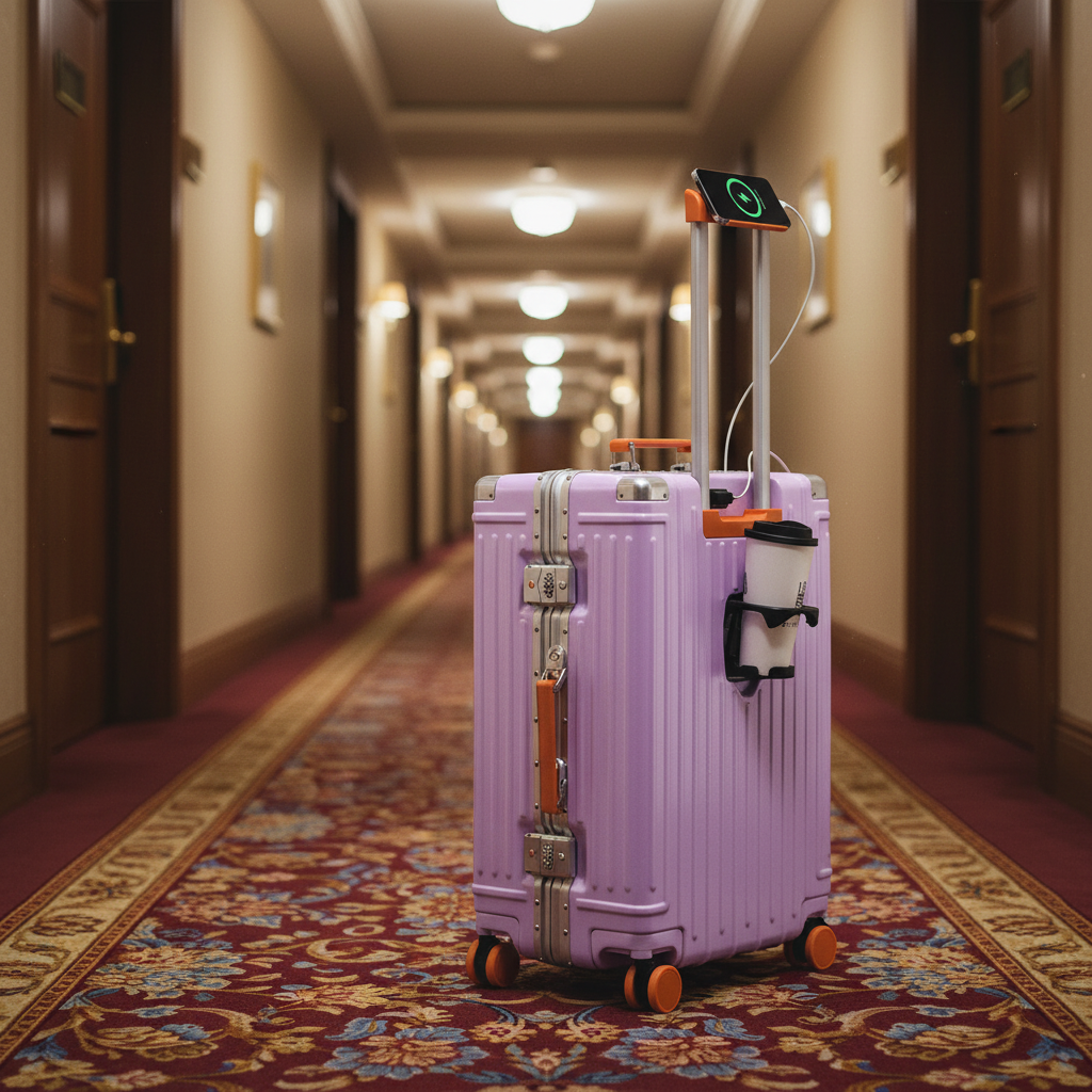 Trolly ABS Suitcase 4 Wheels 26 Inch | Purple
