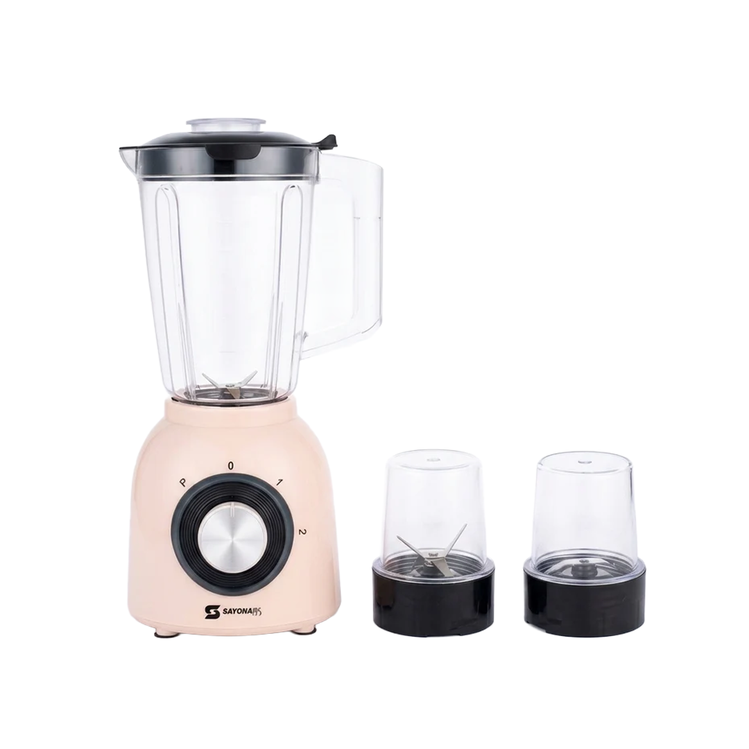 Sayona 3-in-1 Blender & Grinder – 500W (Blender + Wet Grinder + Dry Grinder), Unbreakable Jar
