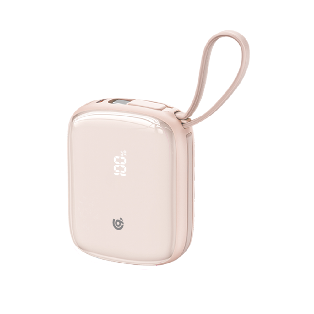 90 Percent Primflux Mini 22.5W Dual Built-In Cables Power Bank Powerdelivery Qc 3.0 | Usb-C & Lightning | Pink
