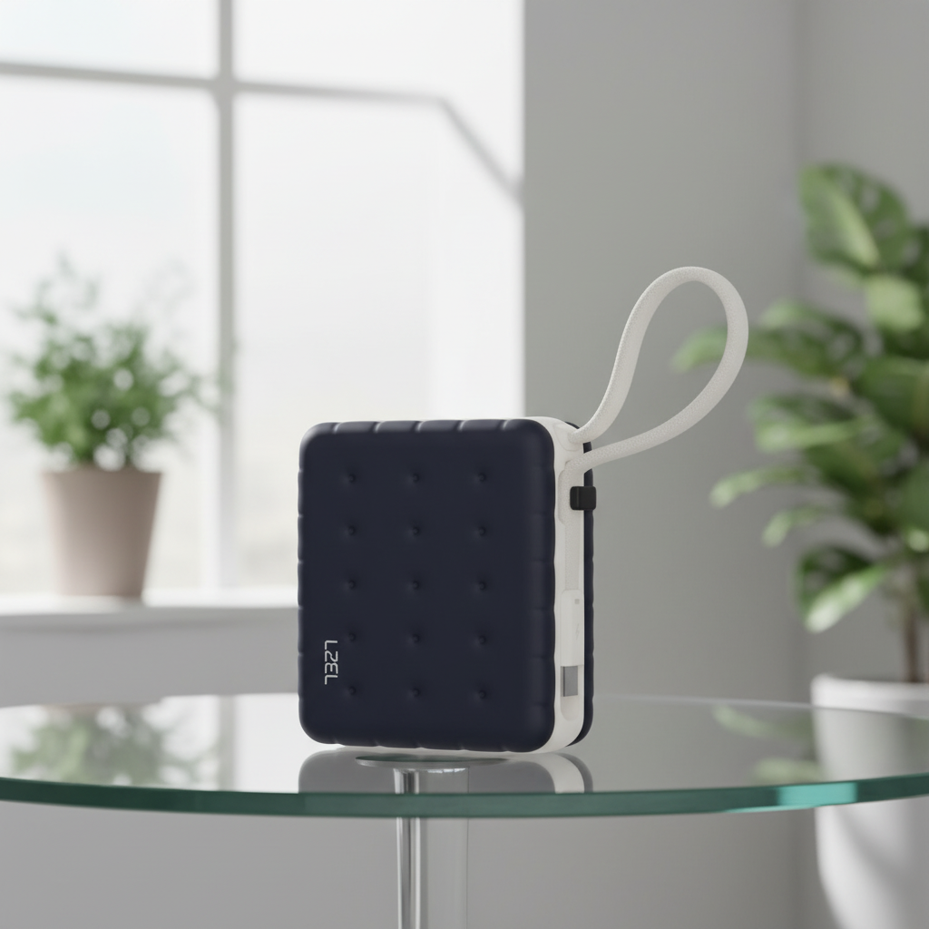 LZEL ZenoFlex MaxLux Mini 10000mAh PD Power Bank â€“ 20W Output / 18W Input (15W Wireless) | Navy Blue