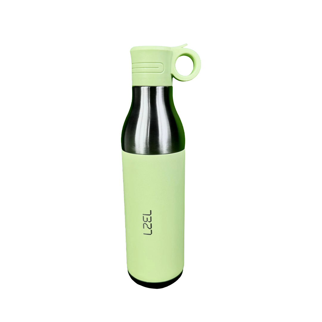 LZEL Natura Elva Vacuum Bottle Dual 400 mL + 400 mL | Green Aluminum