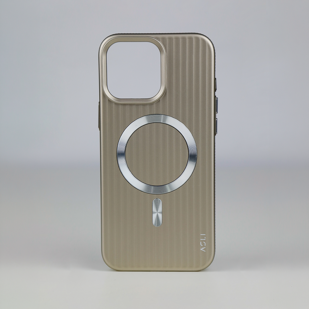 ASLI Corrugared Ridge Premium Metalic Case With Enhanced Camera Protection Case For iPhone 16 Pro Max
