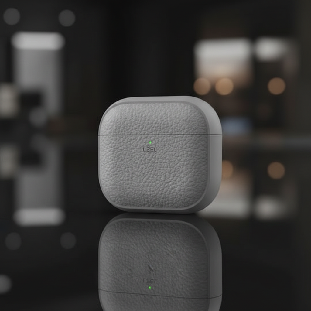 LZEL Airpods 4 Aurum Guard Premium TPU Leather Case | Gray