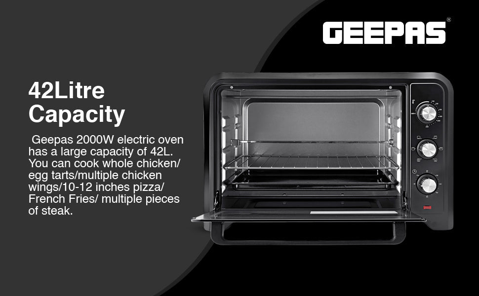 Geepas 42L Electric Oven with Convection & Rotisserie â?? 2000W Power