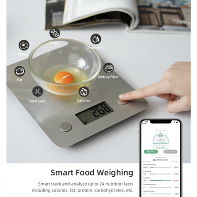 FitDays Smart Kitchen Scale | Silver