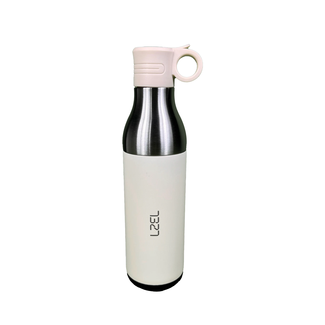 LZEL Natura Elva Vacuum Bottle Dual 400 mL + 400 mL | White Aluminum