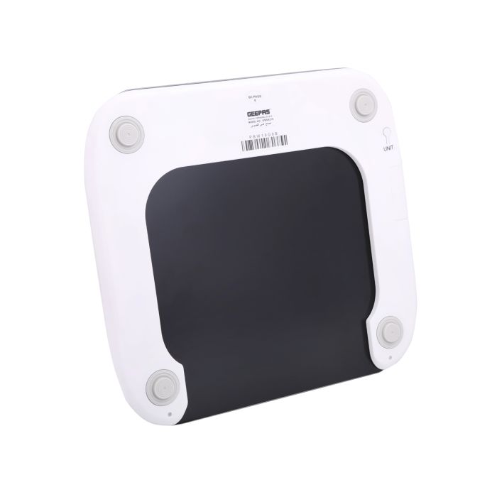Geepas Digital Personal Scale | Super Slim Design | 5mm Tempered Glass | High Precision Strain Gauge Sensor| 180kg Capacity | LCD Display