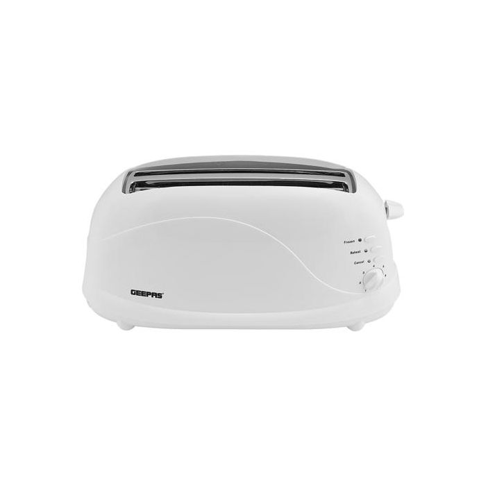 Geepas 4-Slice Bread Toaster | 1100W Power | Browning Control Settings| Cancel Function| Removable Crumb Tray| Cord Storage| Heat-Resistant Body