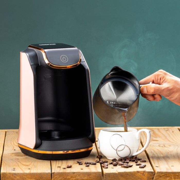 Geepas Turkish Coffee Maker – 400W, 4-Cup Capacity, Stainless Steel Heating Plate, Overflow Prevention, Sound Alarm & Safety Protection System