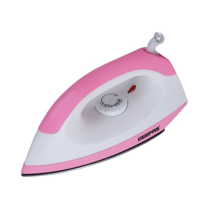 Geepas 1200W Dry Iron - Non-Stick Coating Plate & Adjustable Thermostat Control | Indicator Light with ABS
